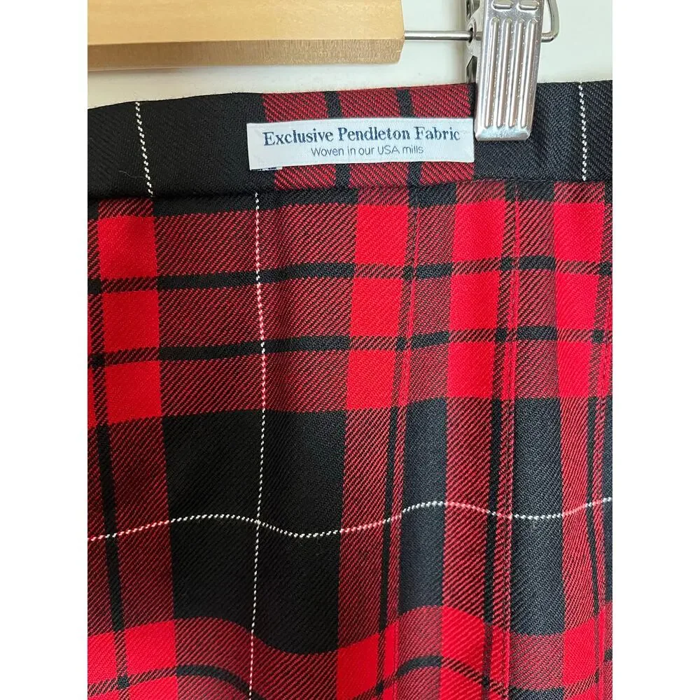 Pendleton | Vintage Women's Size 14 Red Plaid Wool Skirt